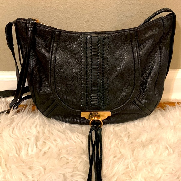 Kooba Bags Boho Kooba Black Leather Purse Gold Hardware And Braid